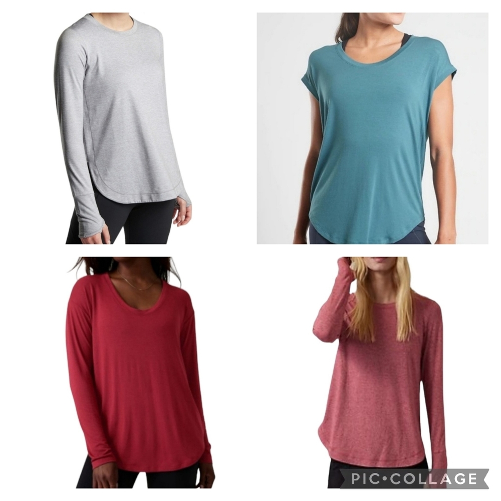 All 4 Athleta Assorted Long Sleeve and Short Sleeve Tops XL Tall